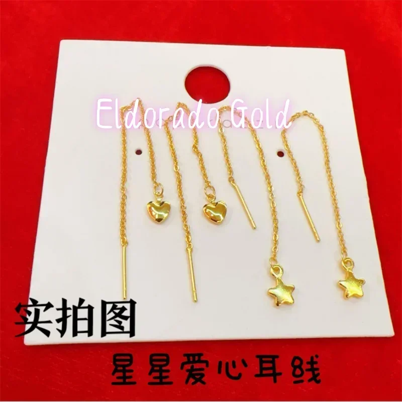 Eldorado Gold  2025 2025AU750 gold 18K earrings with ear line for women, fashionable and high-end tassel earrings, give your gir