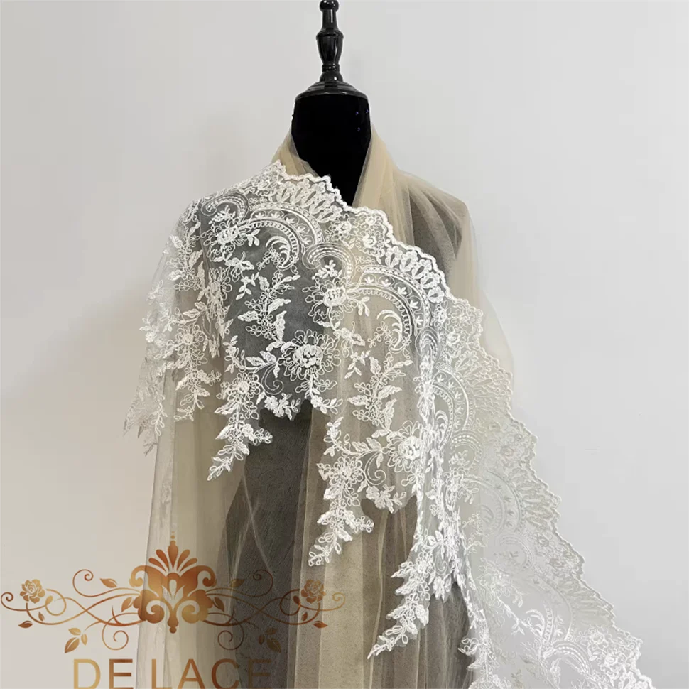 

JB Exquisite Floral Embroidered Wedding Dress Patch High Quality Corded Lace Trim Boards Bridal Dress Accessories
