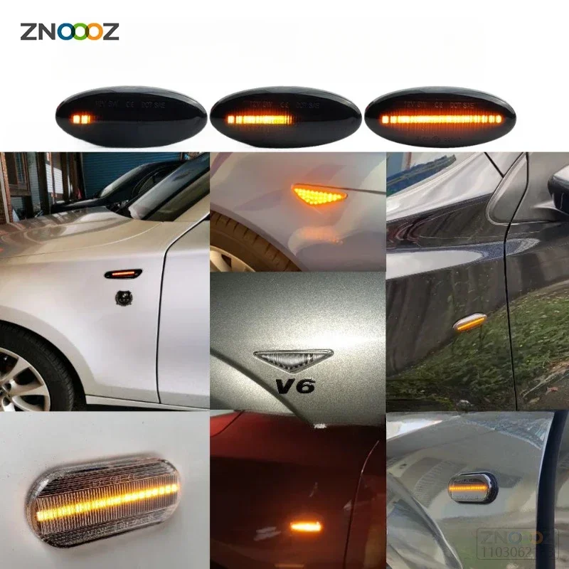 Dynamic Auto LED Side Marker Turn Signal Light Clear For Nissan Qashqai J10 X-trail T31 Cube Juke Leaf Micra Micra K13 Note E11