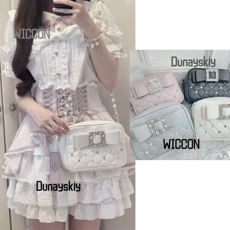 jirai-kei-japonais-femmes-kawai-nœud-papillon-carre-boucle-sacs-noir-blanc-eau-blu-rose-mignon-fete-cadeaux-quotidiens-carnaval