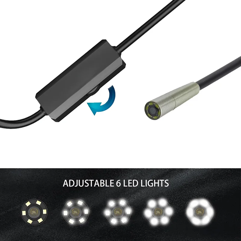 3.9mm140° Sewer Industrial Endoscope Piping Endoscopy Type C Flexible Snake Mini Camera 3 in 1 Automotive Borescope for Android