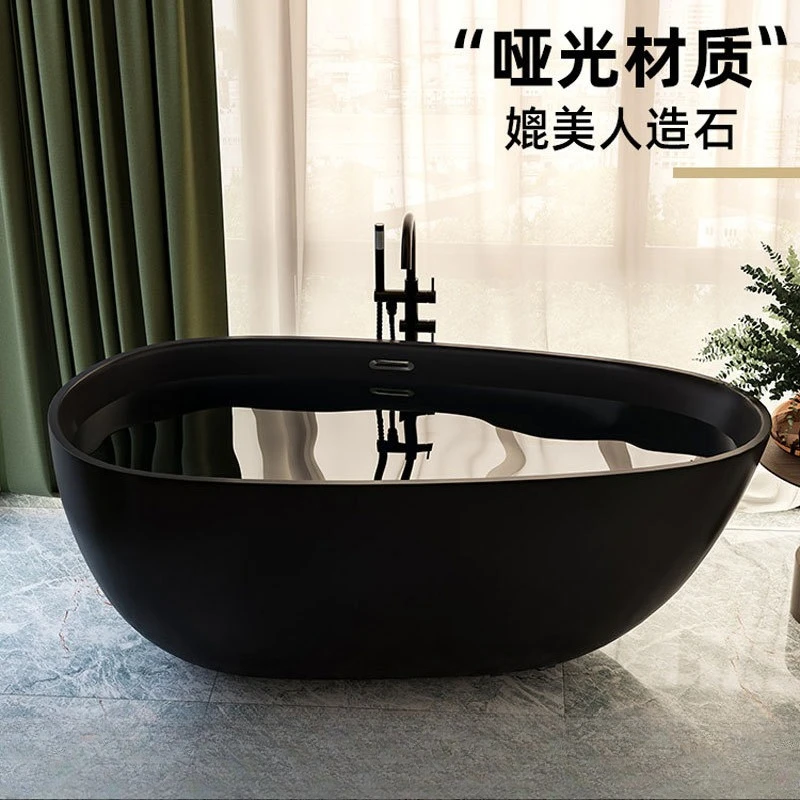 Small apartment bathtub household hotel indoor shower integrated acrylic matte independent bathtub