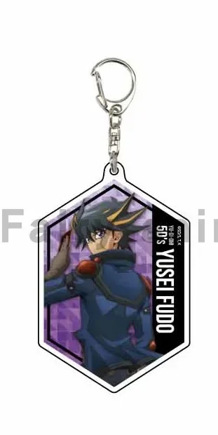 Game Yu-Gi-Oh! 5D's Keychain Doll Anime YuGiOh Crow Hogan Kiryu Kyosuke JACK ATLAS Acrylic Keyring Pendant for Gift