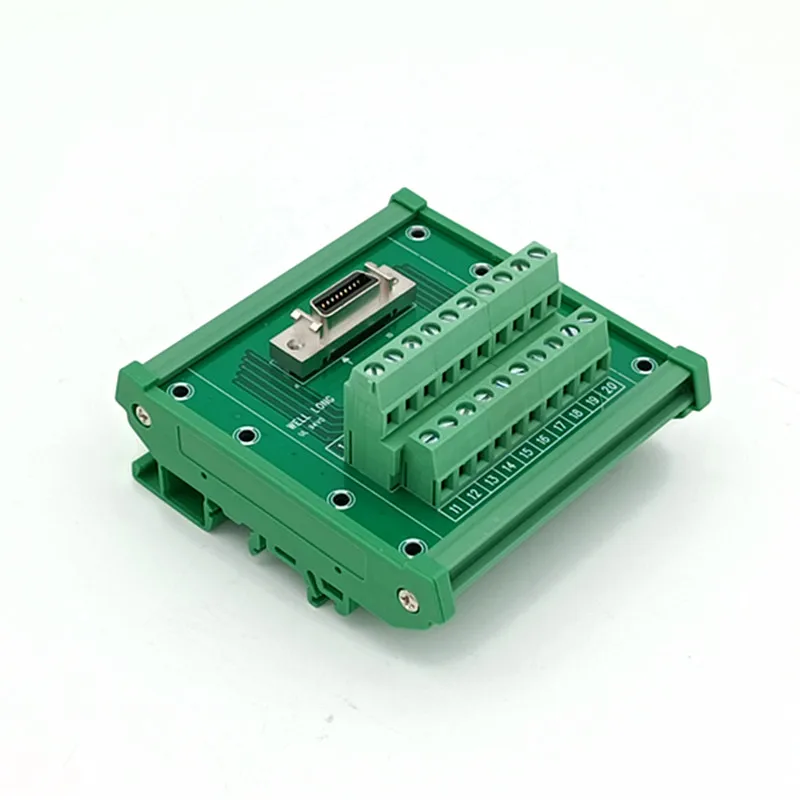 DIN Rail Mount Interface Module,SCSI 20P MDR Female Breakout Board, SCSI Terminal Module.