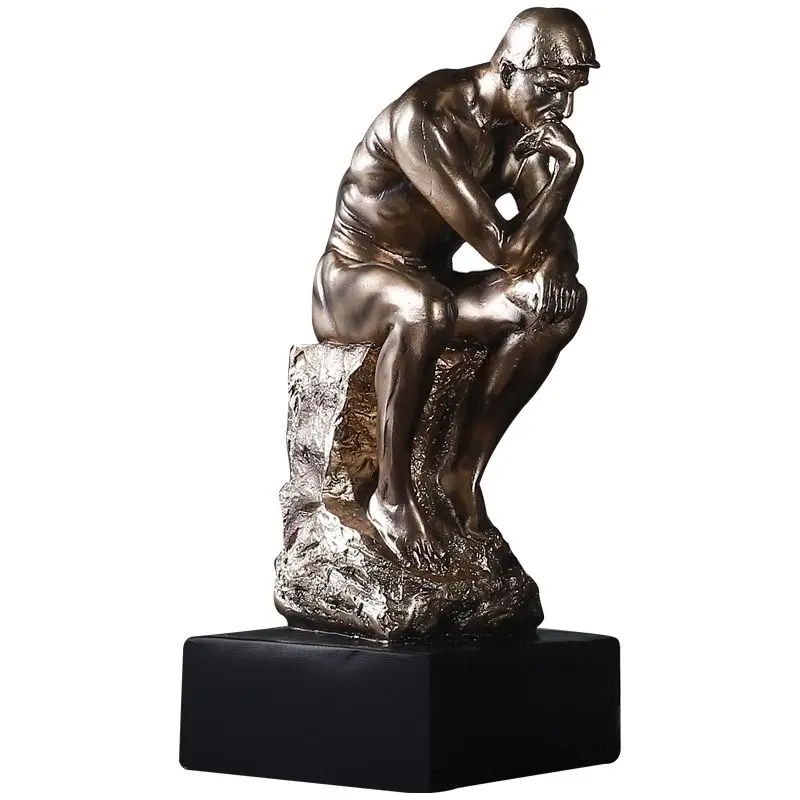 Minimalist Creative Thinker Figurine Modern Home Art Sculpture for Living Room Wine Cabinet Decor