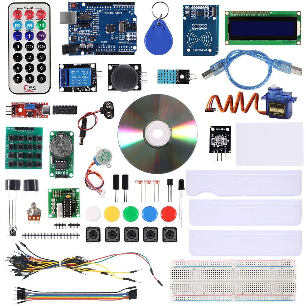 Newest Starter RFID Learning Kit 830 Breadboard Jump Wire LCD1602 withTutorial Compatible with Arduino IDE