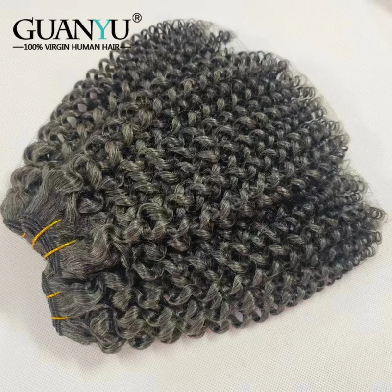 

50% черный и 50% серый цвет, мелированные пучки волос, вьющиеся 100% человеческие волосы с бликами, 100 г