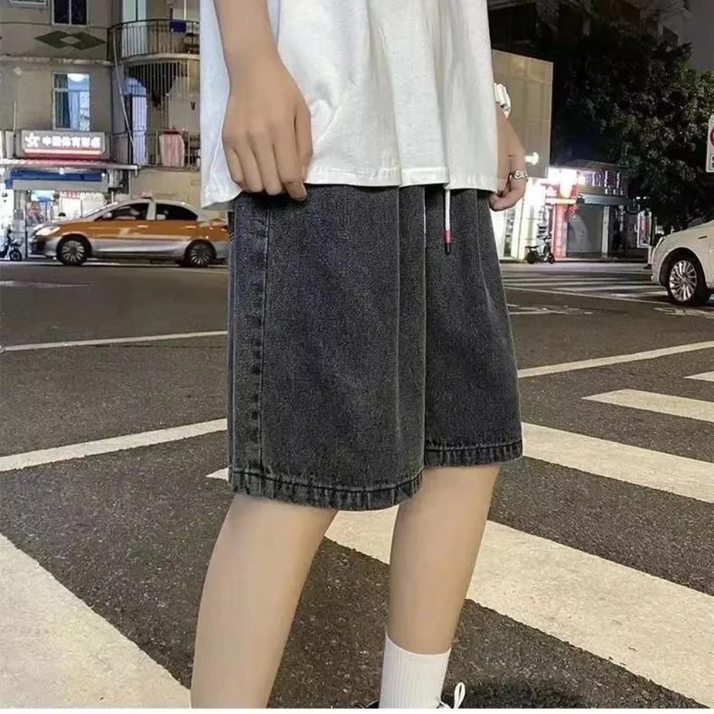 2022 Spring Summer Men Denim Shorts Men's Clothing Beach Jeans Denim Cotton Short Casual Business Social Men Shorts black jeans