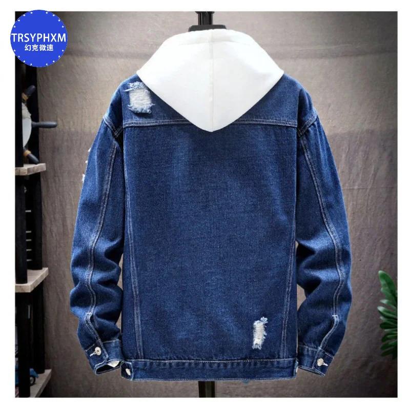 

TRSYPHXM Spring denim jacket men's Korean version trend slim fit spring and autumn clothes men's casual men's handsome jacket