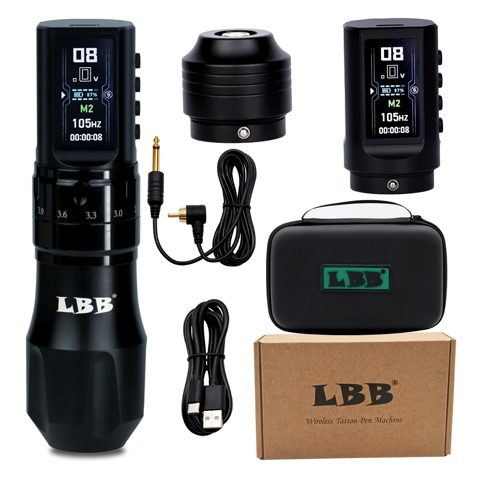 LBB S30 MAX Adjustable Stroke 1800mAh Tattoo Pens LCD Display Coreless Motor Tattoo Machine for Permanent Makeup BeginnerMachine