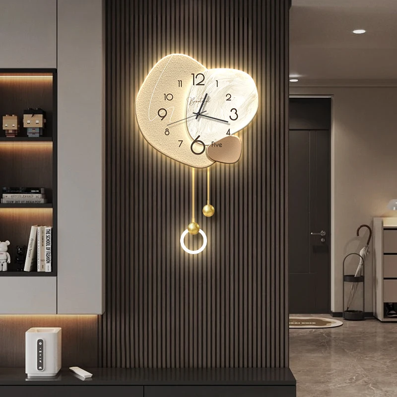 Black and white gray style wall clock living room light luxury high-end simple Wall clock modern art relojes de pared Home decor