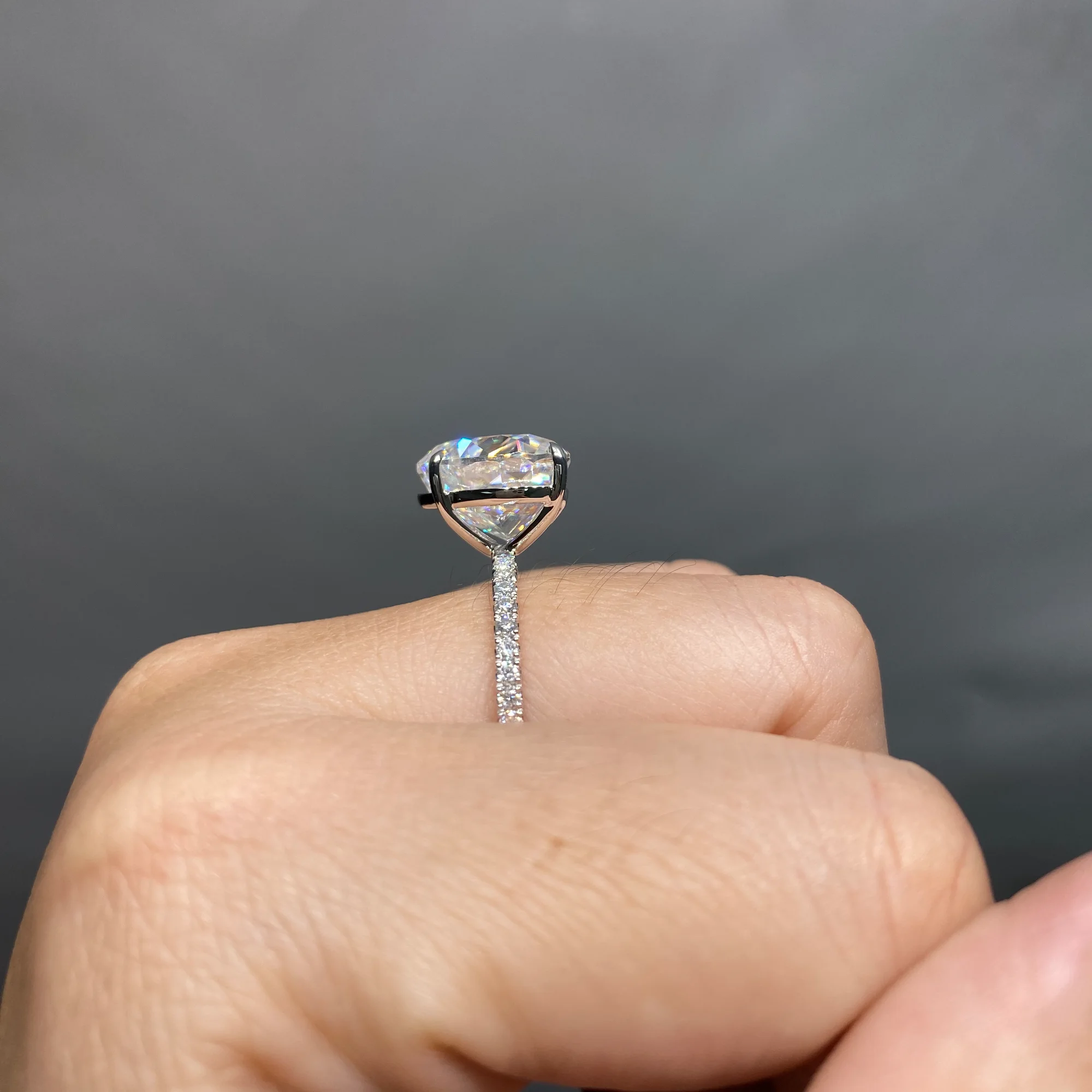 AUAOJEWEL 6 quilates Moissanite Coração Anéis Jóias Mulheres Prata 925 18k 9k 14k Ouro Real Com Certificado Designer Jóias de Luxo