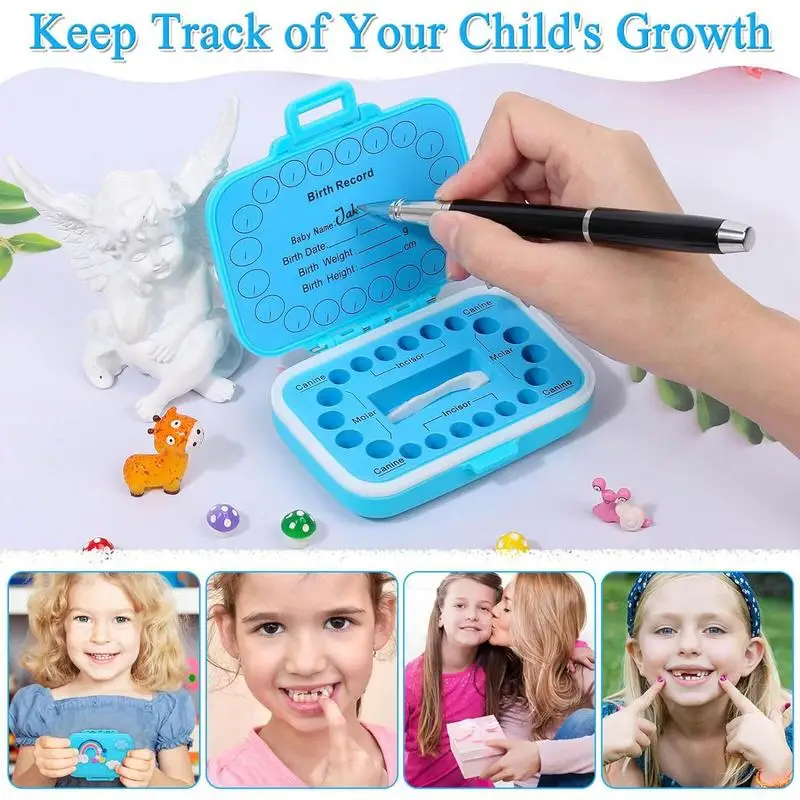 Baby Teeth Keepsake Box Colored Tooth Holders Container Dustproof Waterproof Organizer Teeth Storage Box For 20 Shed Teeth