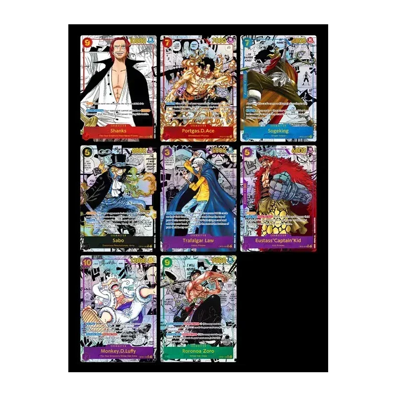 

Diy Homemade English Version One Piece Opcg Luffy Zoro Hancock Anime Characters Bronzing Game Collection Flash Card Toy Gift