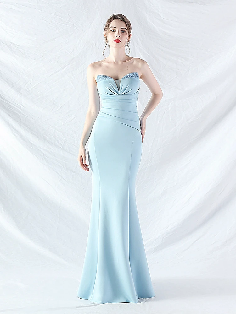 

Ele Diamond встроенное вечернее платье женское чистого цвета для похудения сценический автомобиль ow модель Walk Fi Tail Dr