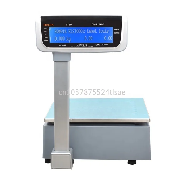 Supermarket Scale 15/30kg, Pocket Size Balance with Label Printer Price Calculation Scale RLS1000C view 2