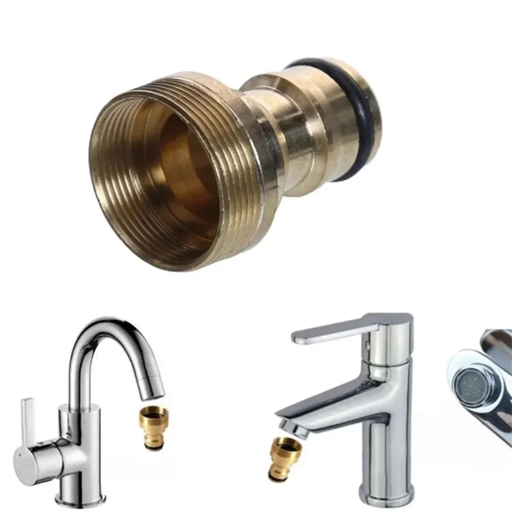Adattatore per rubinetto per rubinetto domestico per industria esterna, connettore per rubinetto, raccordo adattatore per parti di tubi flessibili con filettatura maschio dorata in ottone