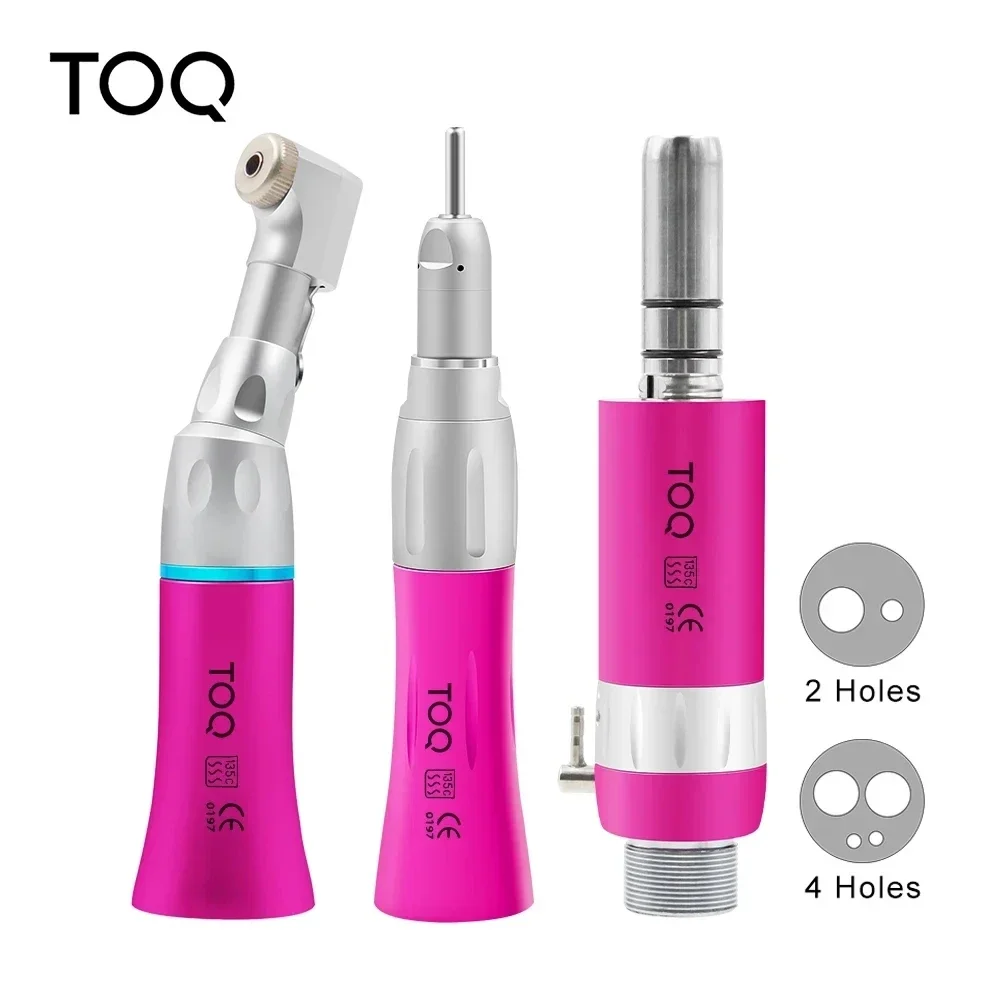 Dental Color Low Speed Handpiece Kit 1:1 Colorful Direct Drive E Type Air Turbine External Water Spray System