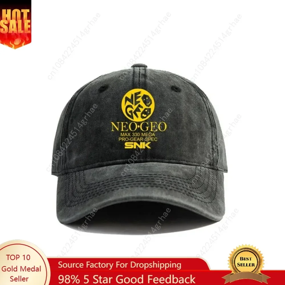 2025 Neo Geo Pro Gear Spec Logo Baseball Cap Distressed Hats Cap Men Retro Outdoor Summer Adjustable Dad Hat  Casual  Versatile