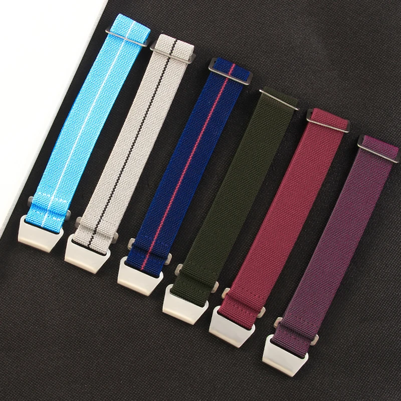 For Rolex Tudor Omega Black Bay Small Red Flower Series Quick Dry Waterproof Sweatproof Elastic Nylon Watch Strap 18 20 22mm