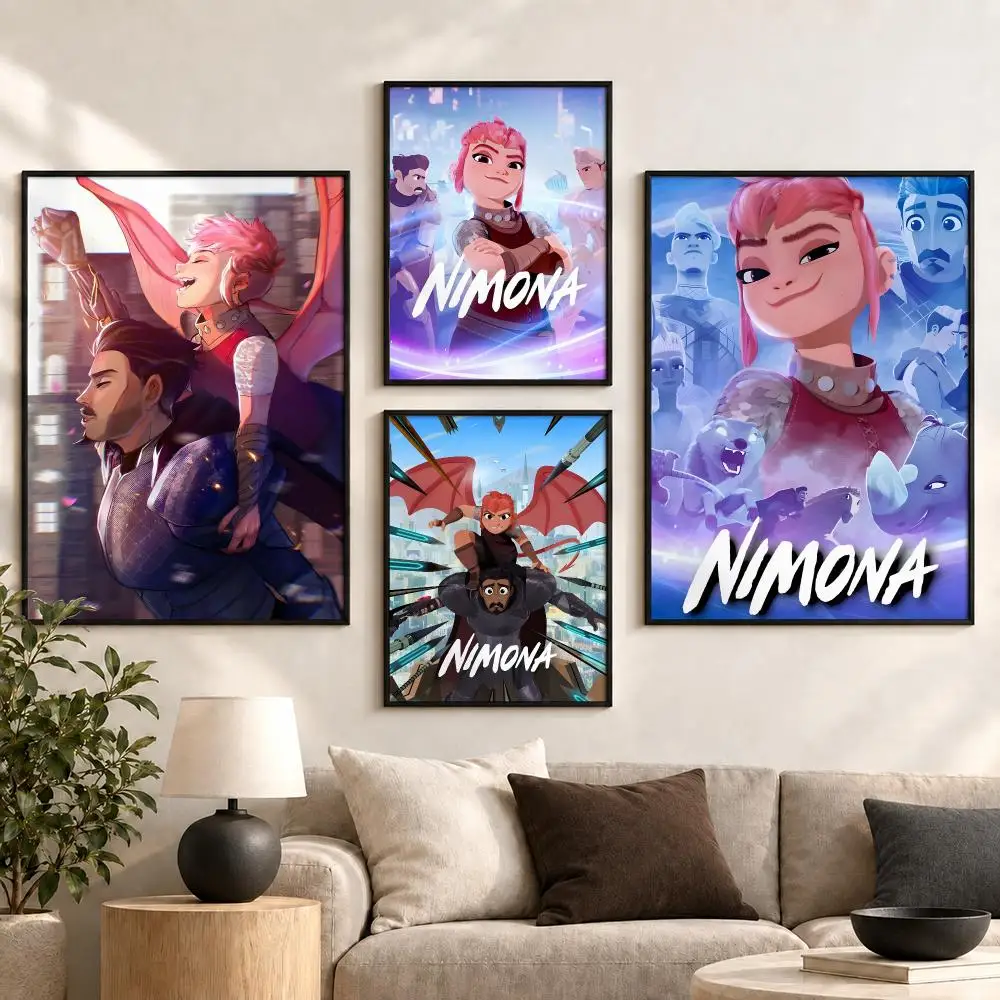 Nimona Shapeshifter Fantasy Animation Bold Rebel Spirit Poster Aesthetic Art Print for Bedroom & Living Room Decor, Unframed