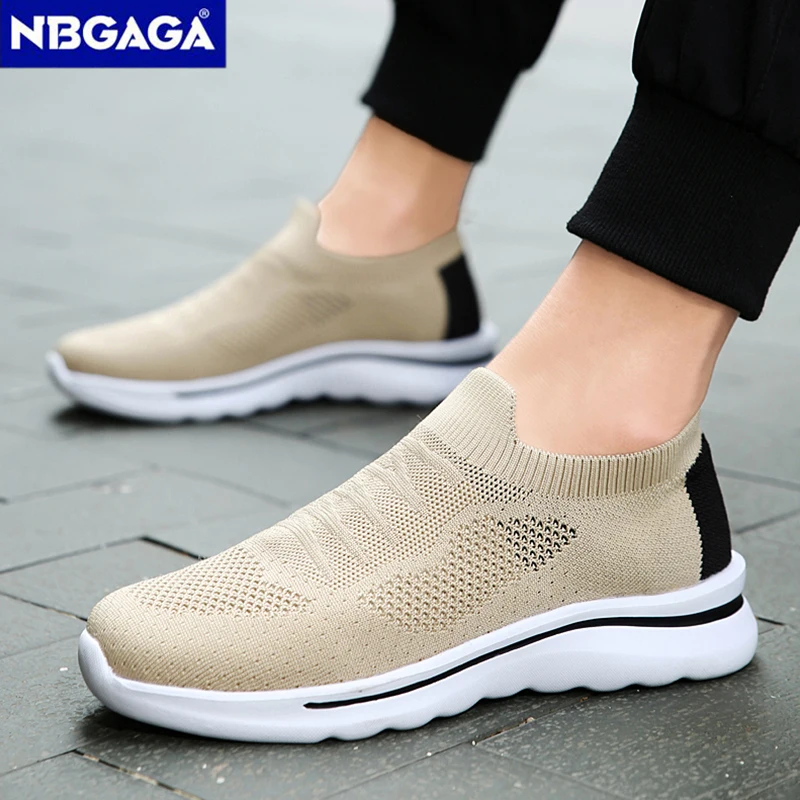 Sneakers Men Breathable Casual Shoes Man Mesh Outdoor Non Slip Sports Shoes Slip On Men Fitness Jogging Plus Size 39-44