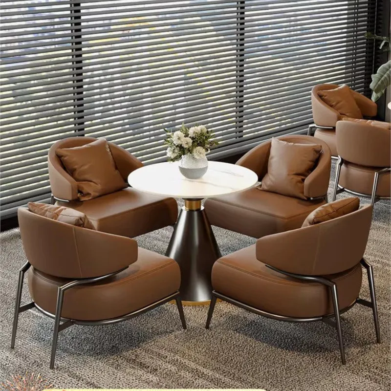 MOMO Light Luxury Negotiation Chair Combination Sales Office Business Negotiation Chairs Cafe Reception Rest Area Sofa Chair