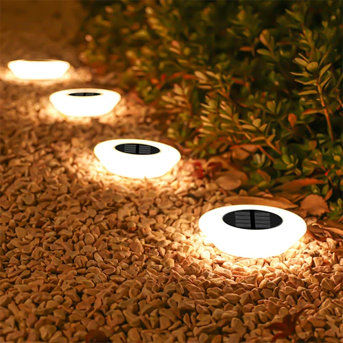 Luces solares de tierra, iluminación de paisaje exterior impermeable de 14 LED, lámpara de césped LED, para camino de jardín, patio, cubierta, decoración navideña