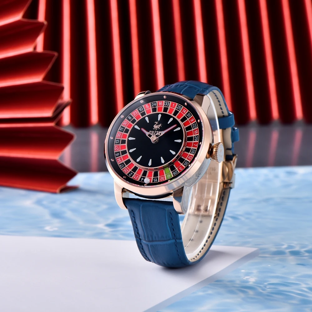 

Suzaka Design 2024, новые механические часы NH35, вращающийся циферблат, Лас-Вегас, рулетка, настольная тема, автоматические часы, мужские светящиеся бриллианты