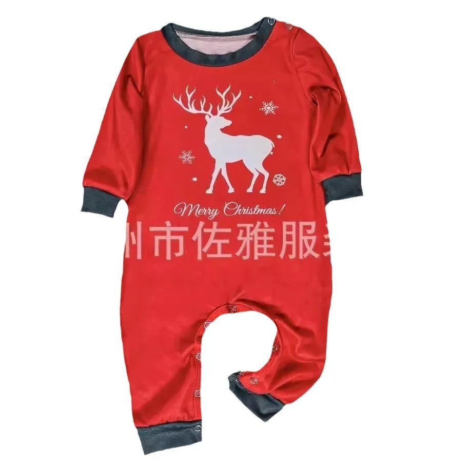 New white deer print pajamas set home wear parent-child family short sleeve