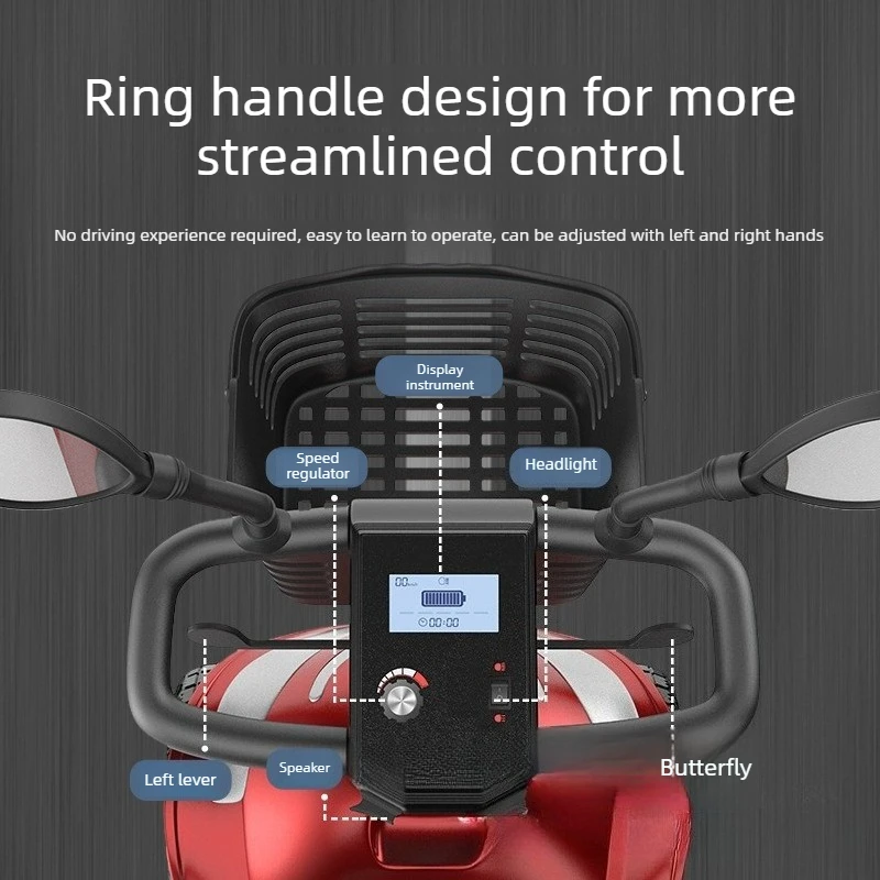 Factory direct sales four wheels the elderly folding electric lithium battery disabled people help intelligent transportation