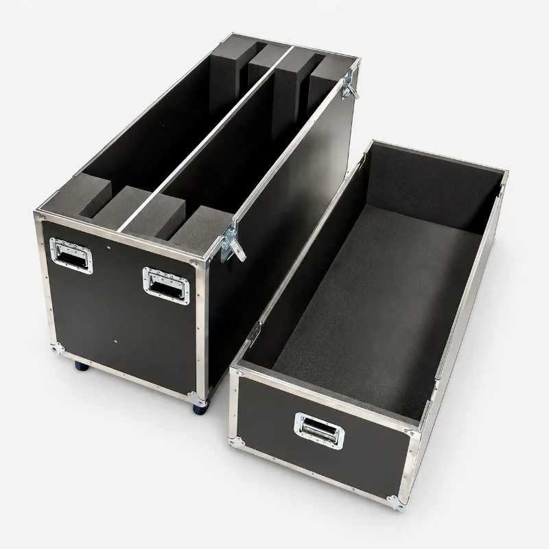 Dual TV Flight Case for Two Displays with Wheels