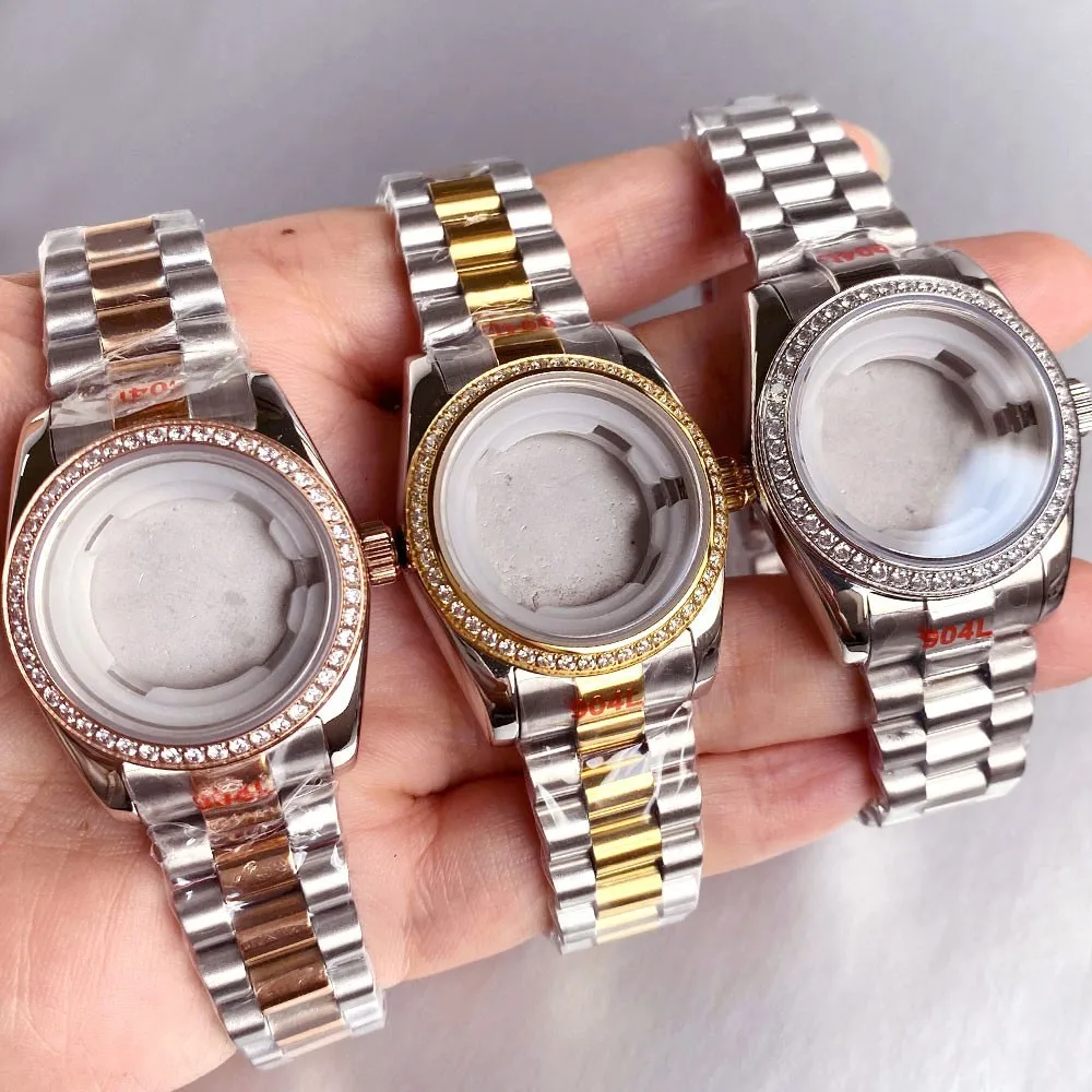 

Корпус для часов с сапфировым стеклом и бриллиантами 31 мм подходит для женских часов Japan NH05A NH06A