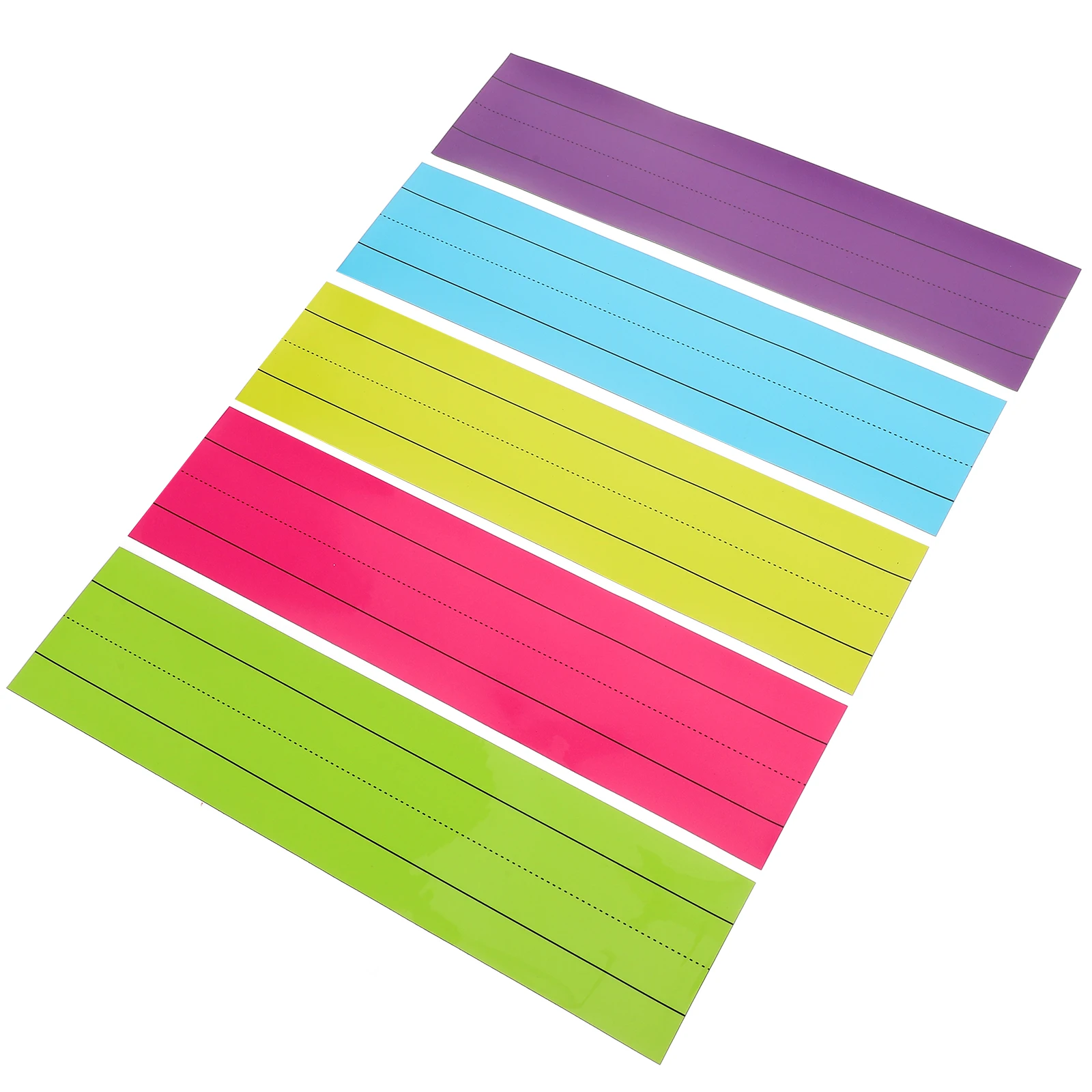 

5pcs Magnetic Sentence Strips Erasable Soft Board Writing Practice Teaching Supplies Classroom Tools Lined Strips Whiteboard
