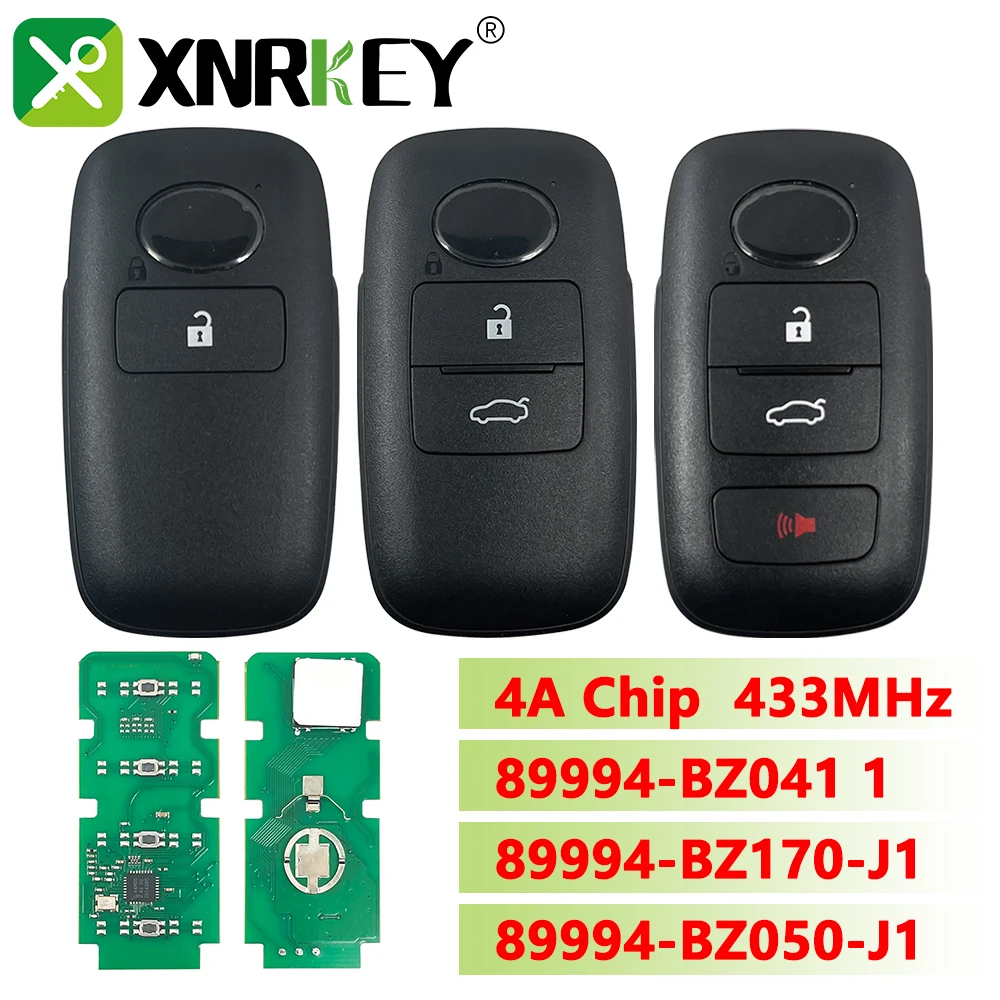 XNRKEY Smart Remote Car Key Fob For Toyota Raize Rocky Yaris Cross 433Mhz 4A Chip 89994-BZ041 1 89994-BZ170-J1 89994-BZ050-J1