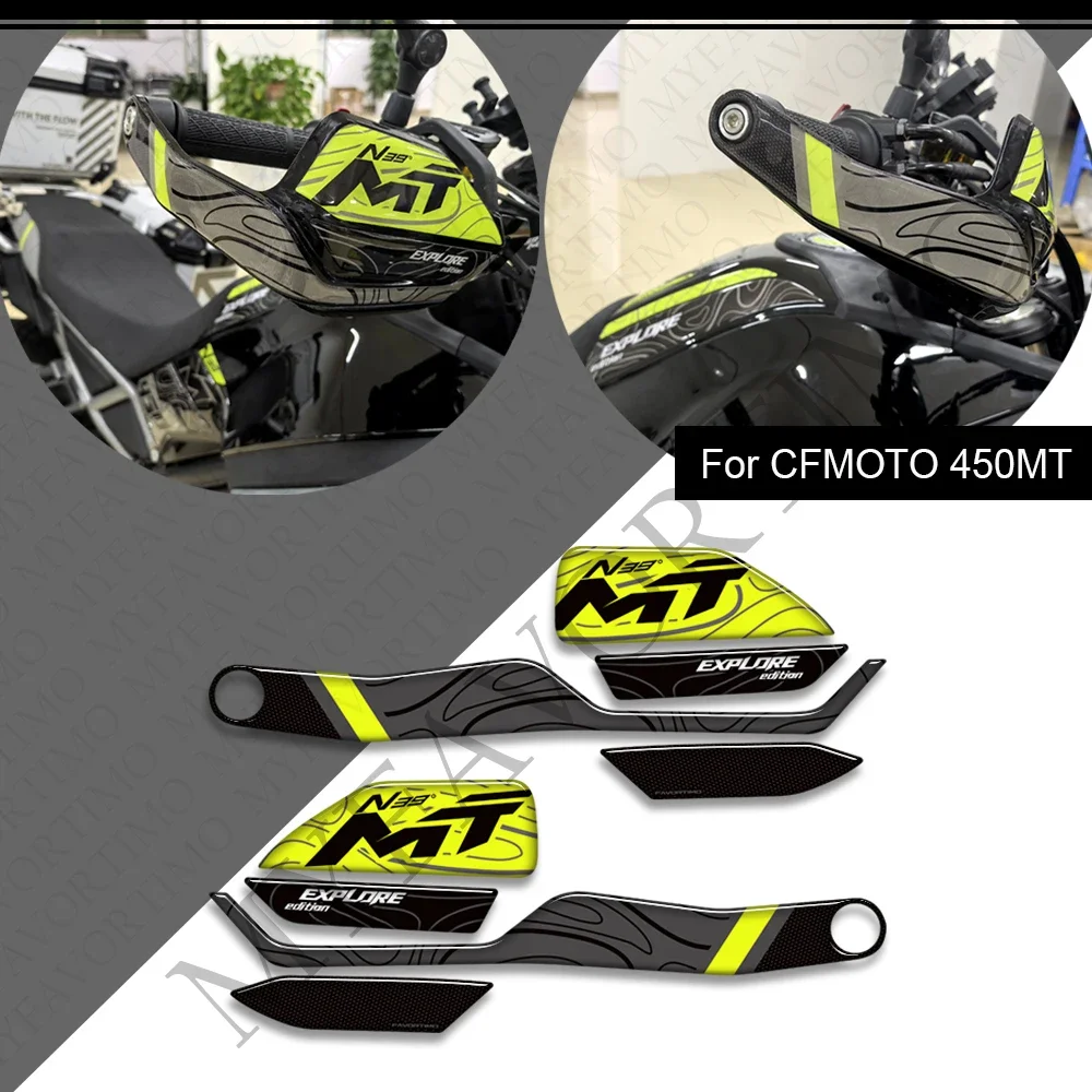 3D Motorcycle Handguard Shield Stickers Motocross Hand Guard Protetion Decals For CFMOTO 450MT moto 450 450 mt 2023 - 2025