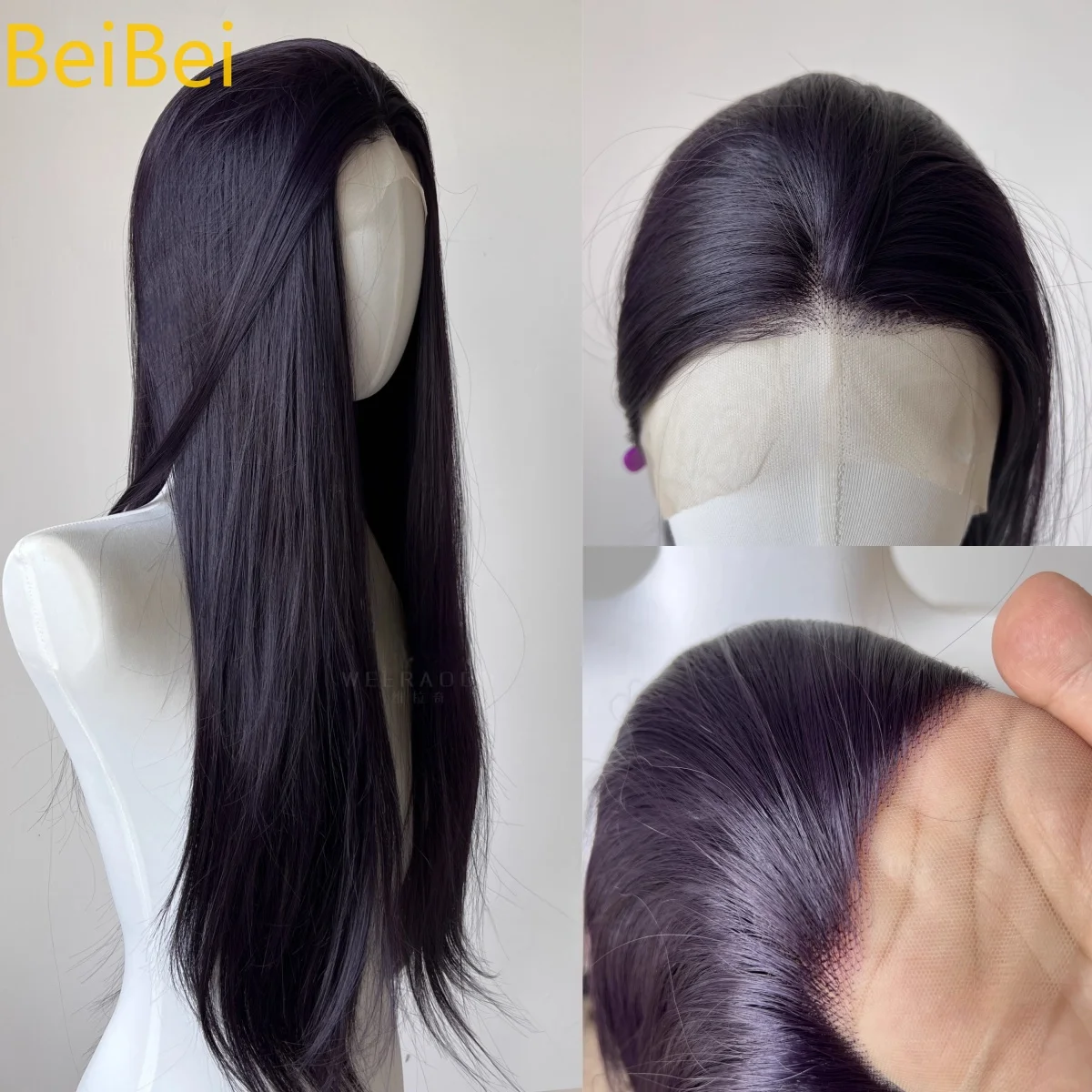 

Dark Purple Lace Front Wig for Women 26 Inch 13x4 Lace Frontal Hair Wigs Synthetic Lace Wigs High Quality Cosplay Purple Wig
