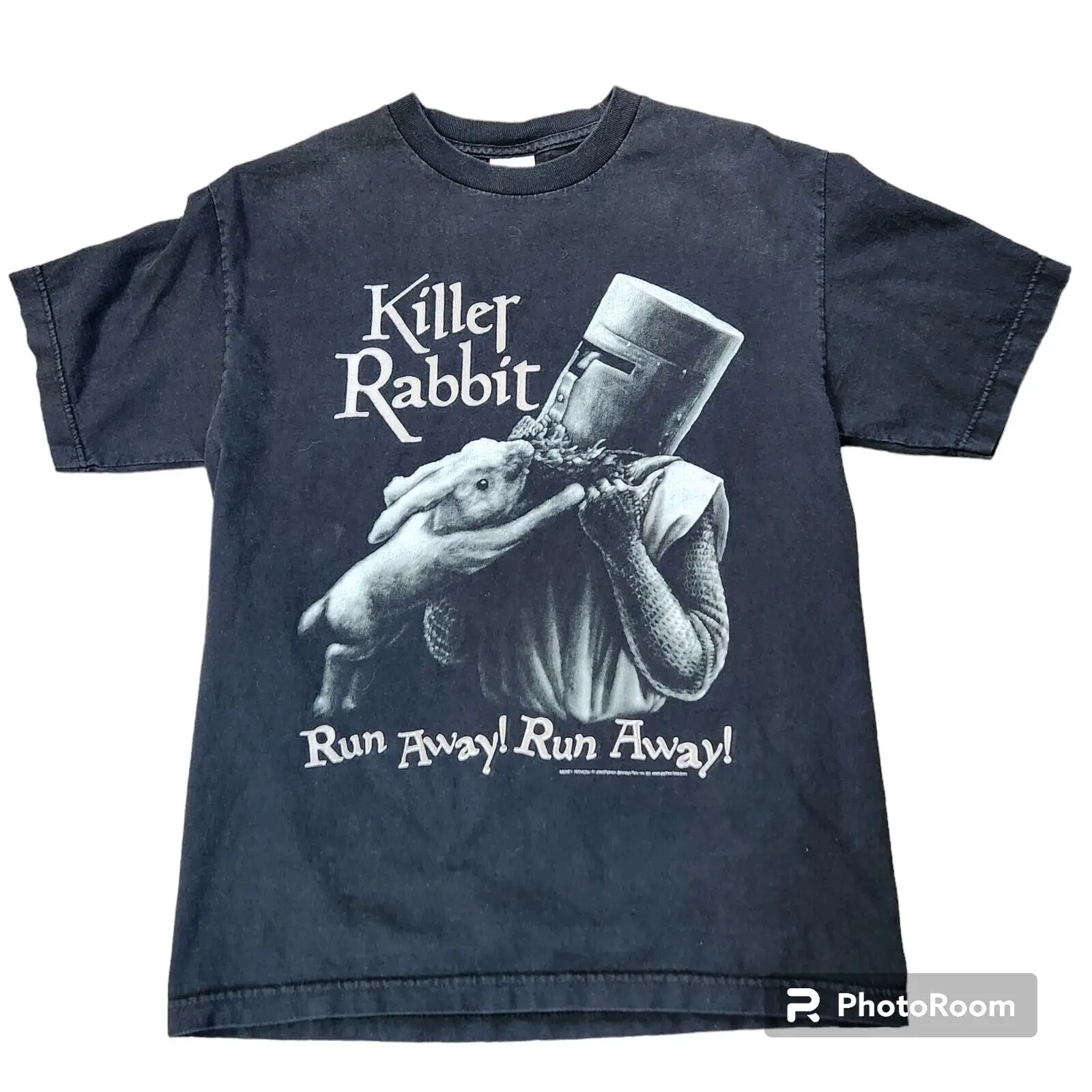 Vintage Monty Python M Men's T Shirt Holy Grail Killer Rabbit Run Away Y2K