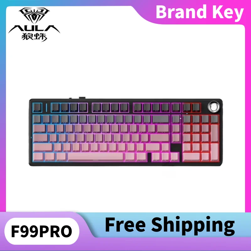 

Aula F99 F99PRO Mechanical Keyboard Three ModeWireless Bluetooth Wired Hot Swap PBT Gasket RGB for PC Laptop Gamer 99 Keys