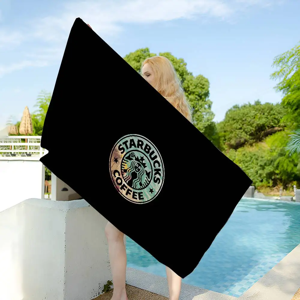 Cool S-Starbucks LOGO Microfiber Blanket Quick Drying Beach Towels Oversized Printing Super Absorbent Pool Towel Blanket