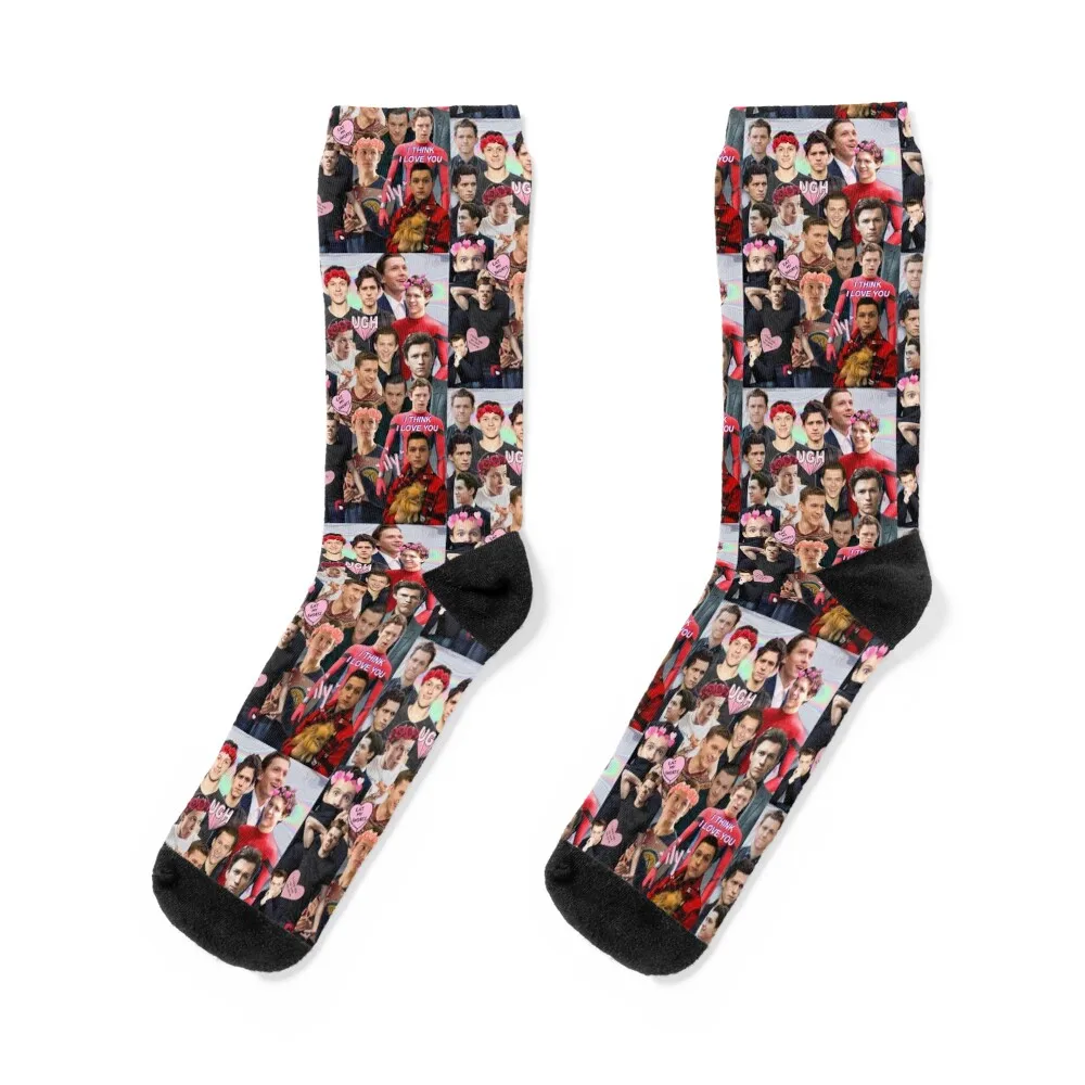 

Tom Holland Collage Socks Running hiphop tennis Climbing Socks Male Women's