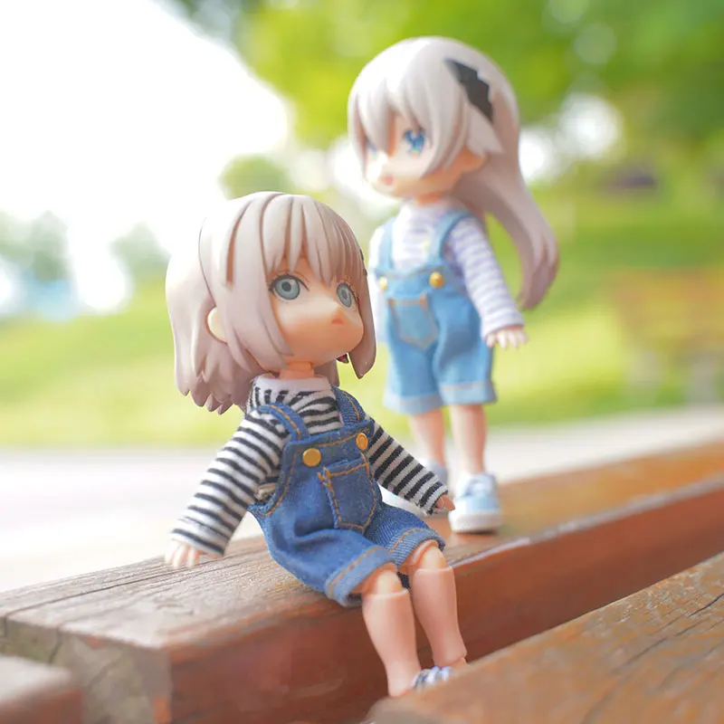 Ob11 Doll Clothes Bib Short Half Skirt 1 / 12bjd Doll Clothes Obitsu11 Dress Pleated Lattice Skirt bjd Doll Clothes Toy
