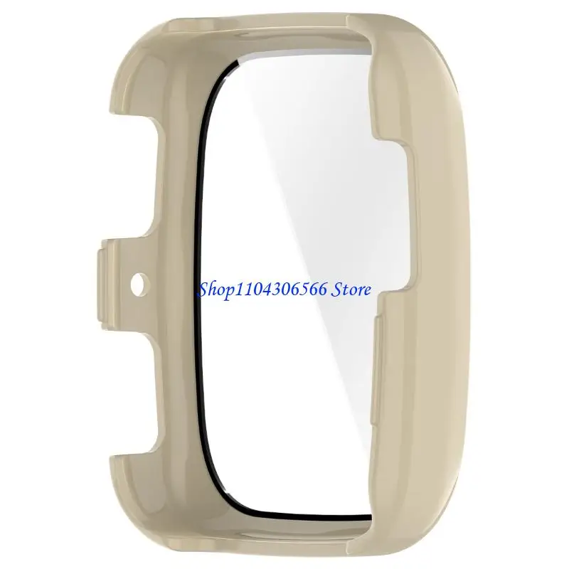 02DD Smartwatch Cover Shell Case with Tempered Glass Film for Active 2 Square Screen Protector Film Cover Scratchproof Case