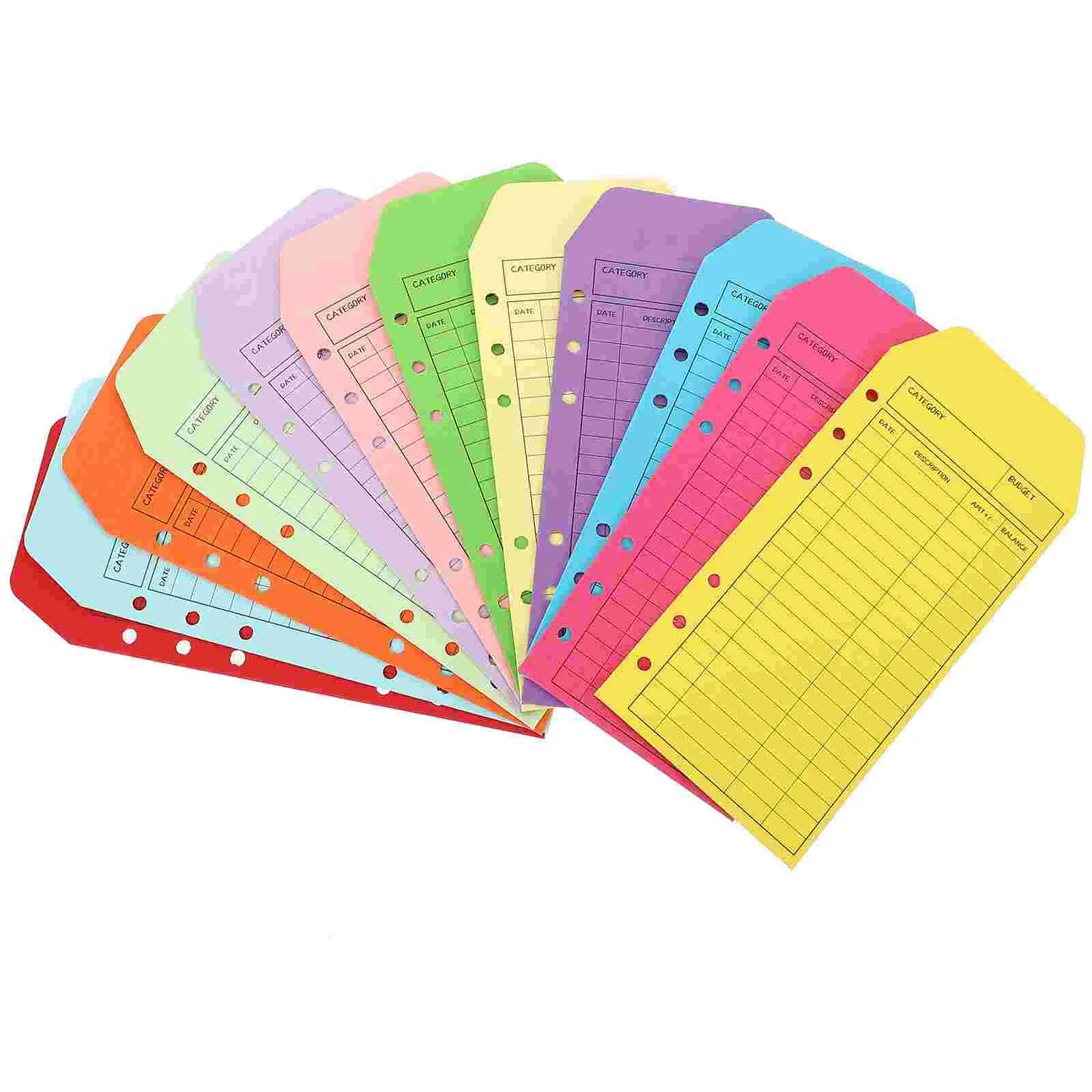 12 Pcs Colored Kraft Paper Envelope Set Budget Planner Supplies Cash Envelopes Binder Budget Sheets Cover Letter Envelopes