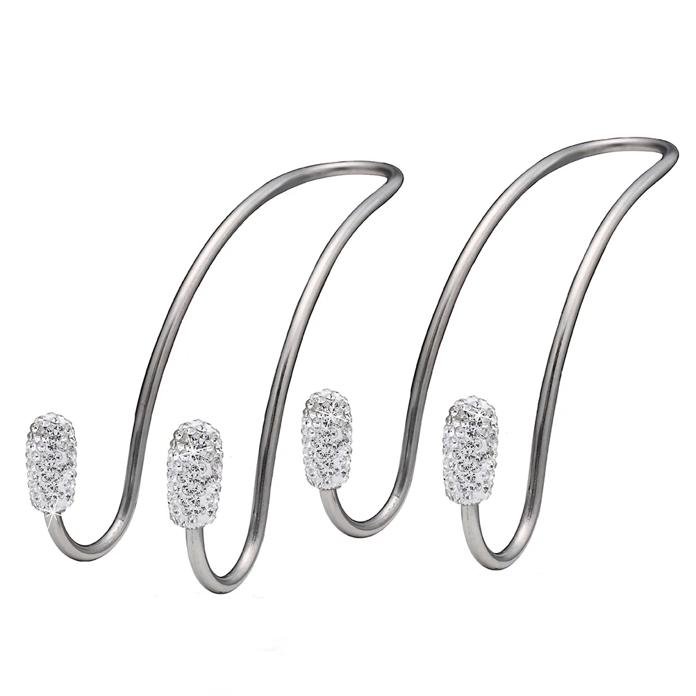 

Stainless Steel Car Hooks behind Seat Rhinestones Hanger Double Hooks for SUV Truck Automotive Storage Groceries Clothes