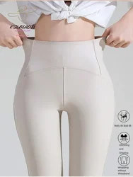 Mulheres leggings de couro PU de cintura alta, calças femininas, calças finas de lã, calças justas elásticas, macias, multicoloridas, sexy, outono, inverno