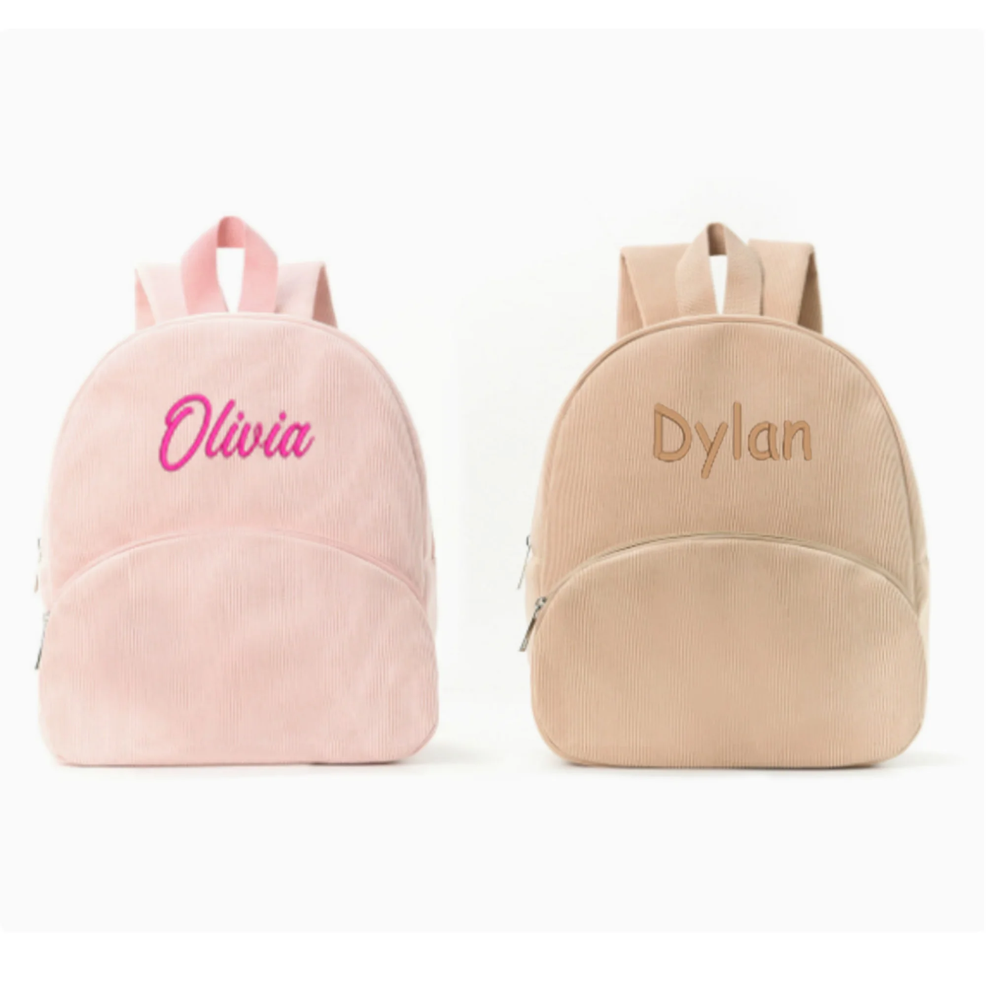 

Новый однотонный вельветовый персонализированный рюкзак для студентов, повседневный рюкзак с мультяшной вышивкой, милый рюкзак