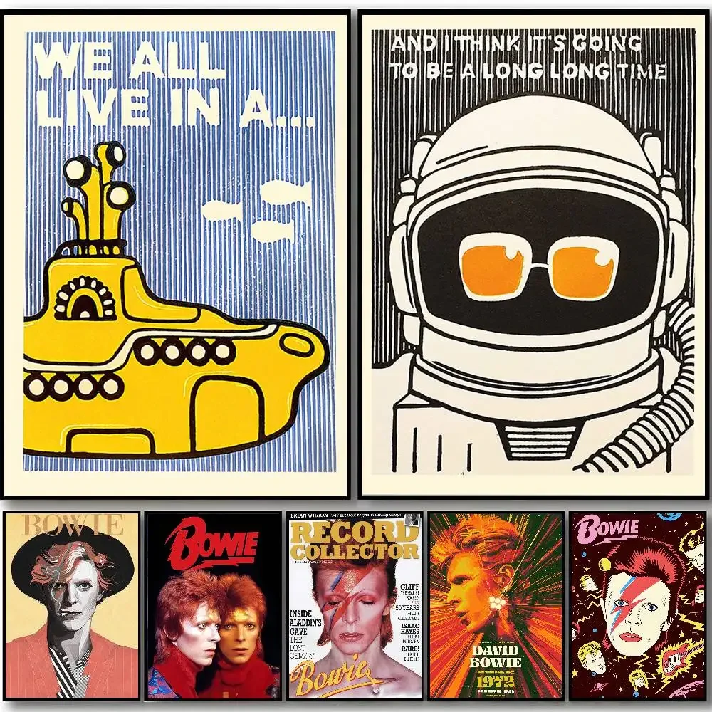 Star D-David B-Bowie Poster Self-adhesive Stickers Are Suitable For Any Wall Surface Waterproof Moisture-proof