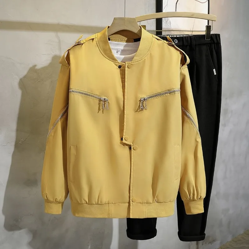 

Zipper Spliced stand Collar for Women's High-end Dopamine Network Drawing Design Jacket