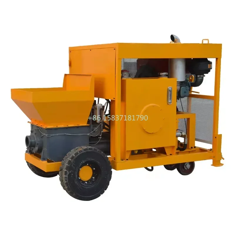 Mesin Pompa Beton Mini Bermesin Diesel untuk Konstruksi Bangunan, Mesin Pompa Beton Pengaduk yang Banyak Digunakan untuk Malaysia
